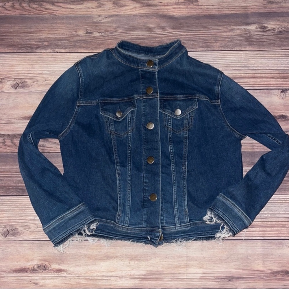 Lane Bryant Collarless Jean Jacket!